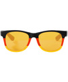 Blues type verkleed bril zwart, rood en geel