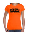 Boeven-gevangenen isolation cel verkleed shirt oranje dames