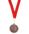 Bronzen medaille derde prijs aan rood lint