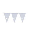 Bruiloft-huwelijk Vlaggenlijn binnen-buiten plastic wit met hartjes 3 m 16 vlaggetjes