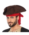 Bruine piraten driesteek verkleed hoed voor volwassenen