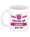 Cadeau koffiemok voor een geweldige moeder roze keramiek 300 ml moeder dag