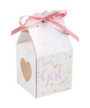 Cadeaudoosjes baby girl Babyshower bedankje 6x stuks wit-roze 4 cm dochter