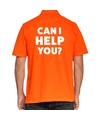 Can i help you beurs-evenementen polo shirt oranje voor heren