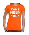 Can i help you beurs-evenementen t-shirt oranje dames