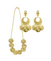 Carnaval-verkleed accessoires 1001 nacht-buikdanseres sieraden set ketting-oorbellen goud