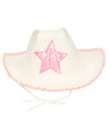 Carnaval verkleed Cowboy hoed Stars wit-roze voor volwassenen Western thema