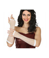 Carnaval verkleed handschoenen visnet stof wit vingerloos dames elastiek