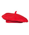 Carnaval verkleed hoed-baret in Franse stijl rood polyester heren-dames Frankrijk thema