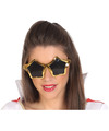 Carnaval-verkleed party bril Stars Disco-eighties thema goud volwassenen