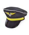 Carnaval verkleed piloten pet-hoed zwart voor volwassenen one size