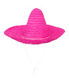 Carnaval verkleed Sombrero hoed Fiesta roze volwassenen polyester Luxe uitvoering