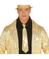 Carnaval verkleed stropdas met pailletten goud polyester volwassenen-unisex