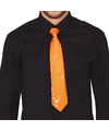 Carnaval verkleed stropdas met pailletten oranje polyester volwassenen-unisex