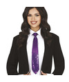 Carnaval verkleed stropdas met pailletten paars polyester volwassenen-unisex