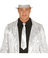 Carnaval verkleed stropdas met pailletten zilver polyester volwassenen-unisex