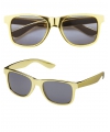 Carnaval verkleed zonnebril-party bril met goud kleurig montuur
