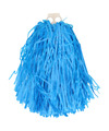 Cheerballs-pompoms 1x blauw met franjes en ring handgreep 28 cm
