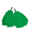 Cheerballs-pompoms set van 2x groen met franjes en stick handgreep 25 cm voor kinderen