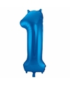 Cijfer 1 ballon blauw 86 cm