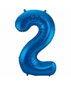 Cijfer 2 ballon blauw 86 cm