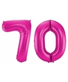 Cijfer 70 ballon roze 86 cm