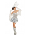 Circus dame jurkje met zilveren pailleten voor vrouwen