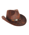 Cowboy-western verkleed hoed bruin leren look voor volwassenen