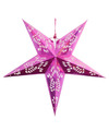 Decoratie kerstster lampion roze 60 cm