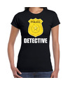 Detective police-politie embleem t-shirt zwart voor dames