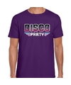 Disco party feest t-shirt paars voor heren