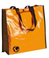 Eco shopper boodschappen opberg tas oranje 38 x 38 cm