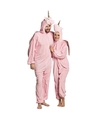 Eenhoorn dieren onesie-kostuum voor volwassenen roze