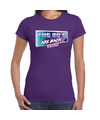 Eighties verkleed thema The 80s are back t-shirt paars dames kleding