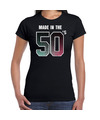 Fiftys t-shirt-shirt made in the 50s-geboren in de jaren 50 zwart voor dames