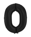 Folie ballon van cijfer 0 in het zwart 86 cm