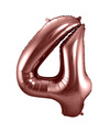 Folie ballon van cijfer 4 in het brons 86 cm