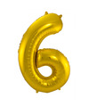 Folie ballon van cijfer 6 in het goud 86 cm