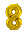 Folie ballon van cijfer 8 in het goud 86 cm