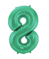 Folie ballon van cijfer 8 in het groen 86 cm
