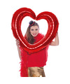 Foto Frame hart rood 80 x 70 cm opblaasbaar-folie ballon Valentijn photo prop