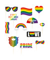 Foto prop set gay pride 12-delig regenboog-rainbow vlag LHBTI-LGBTQ photo booth accessoires