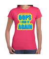 Foute party Oops I did it again verkleed t-shirt roze dames Foute party hits outfit- kleding
