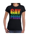 Gay pride t-shirt zwart voor dames