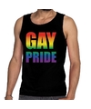 Gay pride tanktop-mouwloos shirt zwart voor heren