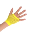 Gele korte visnet handschoenen voor volwassenen