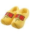 Gele pluche klompen-clogs sloffen-pantoffels voor volwassenen