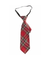 Geruite stropdas rood 30 cm voor volwassenen