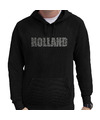Glitter Holland hoodie zwart rhinestone steentjes voor heren Nederland supporter EK- WK