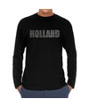 Glitter Holland longsleeve shirt zwart rhinestone steentjes voor heren EK-WK